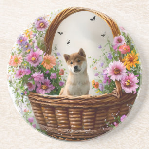 Dessous De Verre En Grès Chiot de Shiba Inu