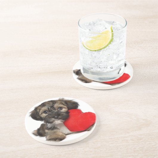 Dessous De Verre En Grès Chiot de Valentine Havanese d'amant (Côté)