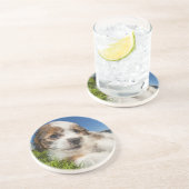 Dessous De Verre En Grès Chiot mignon (Shitzu) (Côté)