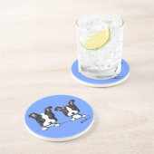 Dessous De Verre En Grès Chiots de Boston Terrier (Côté)