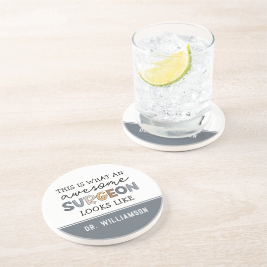 Dessous De Verre En Grès Chirurgien Personnalisé Drôle Awesome Chirurgien C (Côté)