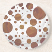 Dessous De Verre En Grès Chocolat Carmel Swirl Polka Dot (Devant)