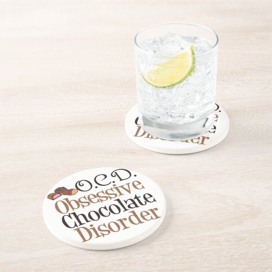 Dessous De Verre En Grès Chocolat drôle (Côté)