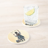 Dessous De Verre En Grès Chocolat Enfant Écriture Mur Art Victorien (Côté)