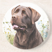 Dessous De Verre En Grès Chocolat Labrador (Devant)