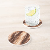 Dessous De Verre En Grès Chocolate Milkshake Marble Texture (Côté)