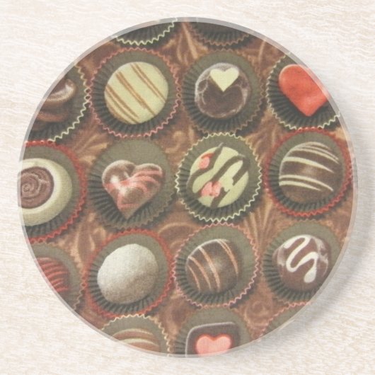 Dessous De Verre En Grès Chocolats et truffes (Devant)