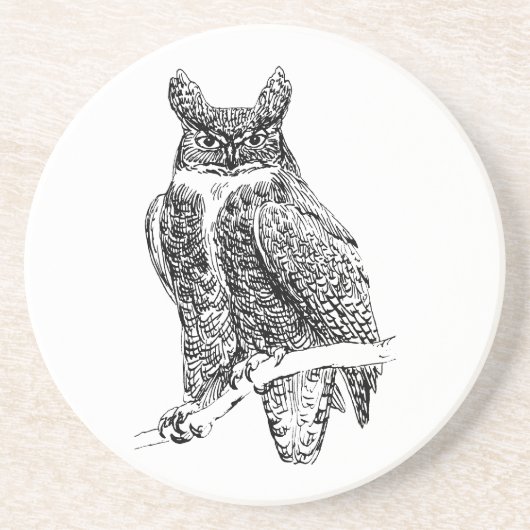 Dessous De Verre En Grès Chouette (Devant)