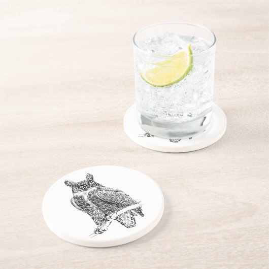 Dessous De Verre En Grès Chouette (Côté)