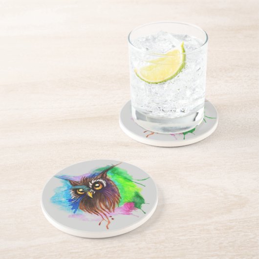 Dessous De Verre En Grès Chouette à bois (Côté)