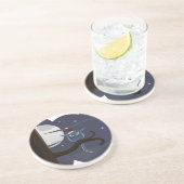 Dessous De Verre En Grès chouette de noël effrayant (Côté)