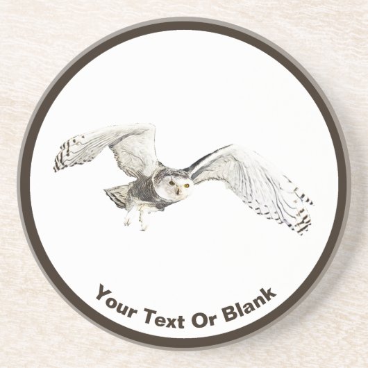 Dessous De Verre En Grès Chouette des neiges (Devant)