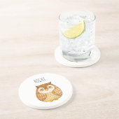 Dessous De Verre En Grès Chouette nocturne aquarelle (Côté)