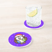 Dessous De Verre En Grès Chouette père Noël (Côté)