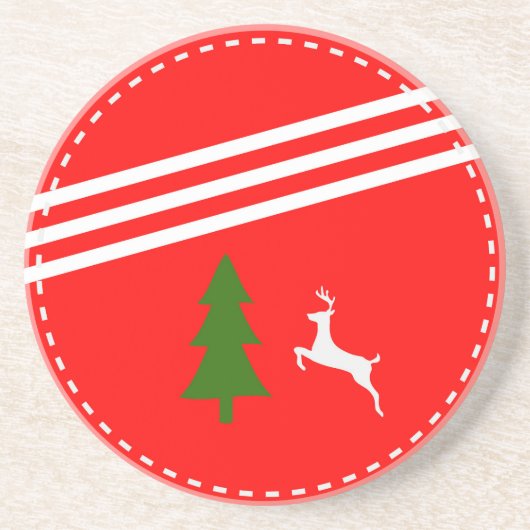 Dessous De Verre En Grès Christmas Cup Holder Red (Devant)