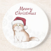 Dessous De Verre En Grès Christmas Kitten (Devant)