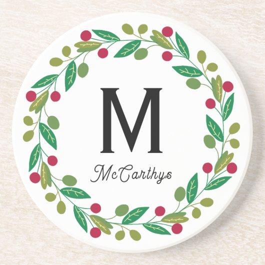 Dessous De Verre En Grès Christmas Monogram sandstone (Devant)