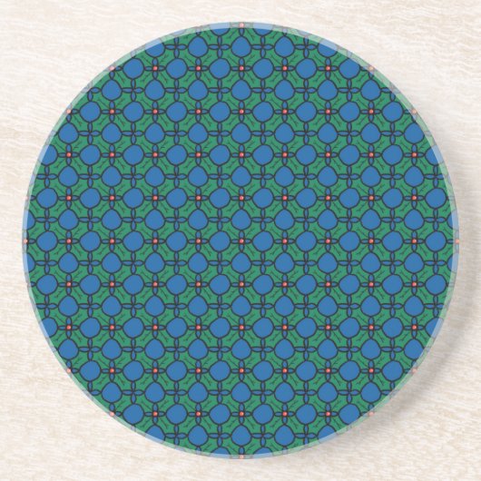 Dessous De Verre En Grès Christmas Sandstone Coaster: Holly Pattern (Devant)