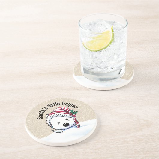 Dessous De Verre En Grès Christmas Westie (Côté)