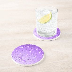 Dessous De Verre En Grès Chutes de pluie Abstraite violet métallique