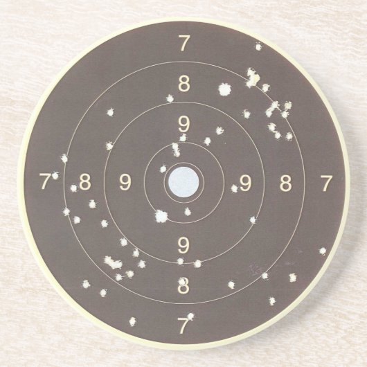 Dessous De Verre En Grès Cible de la plage de tir (Devant)