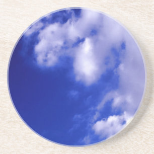 Dessous De Verre En Grès Ciel bleu et nuages blancs