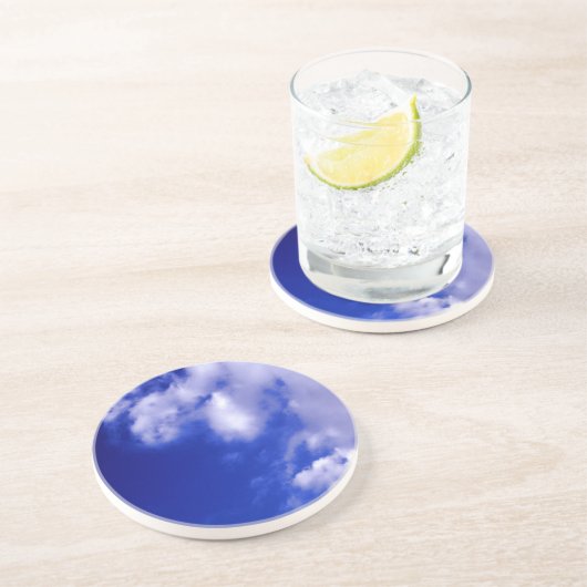Dessous De Verre En Grès Ciel bleu et nuages blancs (Côté)
