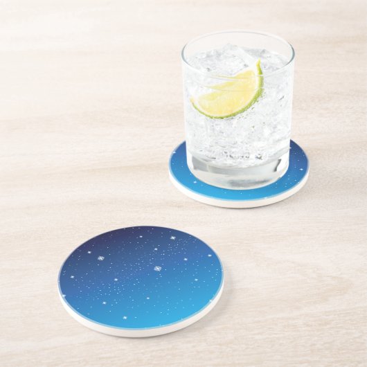 Dessous De Verre En Grès Ciel nocturne étoilé bleu profond (Côté)