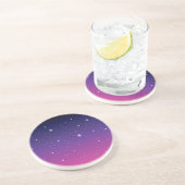 Dessous De Verre En Grès Ciel nocturne étoilé violet foncé (Côté)