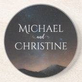 Dessous De Verre En Grès Ciel nocturne mariage sous les étoiles (Devant)