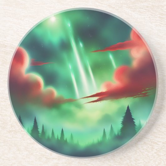 Dessous De Verre En Grès ciel vert (Devant)