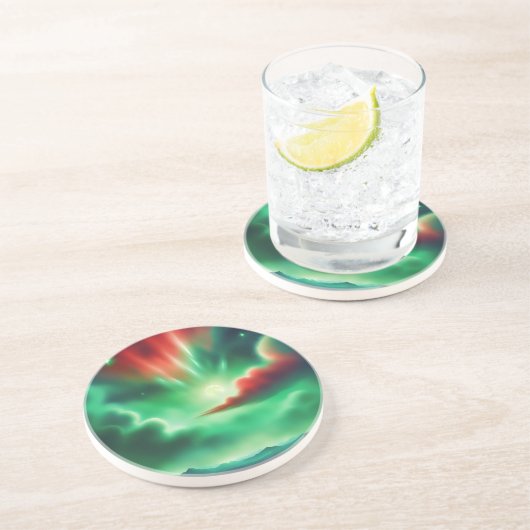 Dessous De Verre En Grès ciel vert (Côté)