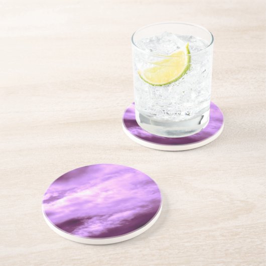 Dessous De Verre En Grès Ciel violet spectaculaire (Côté)