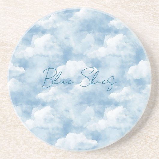 Dessous De Verre En Grès Cieux bleus Nuages (Devant)