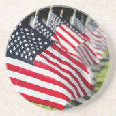 Dessous De Verre En Grès Cimetière militaire historique avec drapeaux améri (Devant)