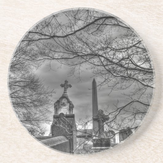 Dessous De Verre En Grès cimetière mystérieux (Devant)