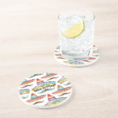 Dessous De Verre En Grès Cinq mai Moustaches Vert Brun (Côté)