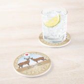 Dessous De Verre En Grès Cinquantième anniversaire, mâle et daine de (Côté)