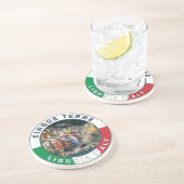 Dessous De Verre En Grès Cinque Terre Italie Aquarelle Cercle Vintage (Côté)