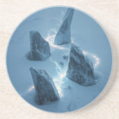 Dessous De Verre En Grès Circle of Light in the Snow (Devant)