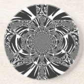 Dessous De Verre En Grès Circulaire Zebra Kaleidoscope Art (Devant)