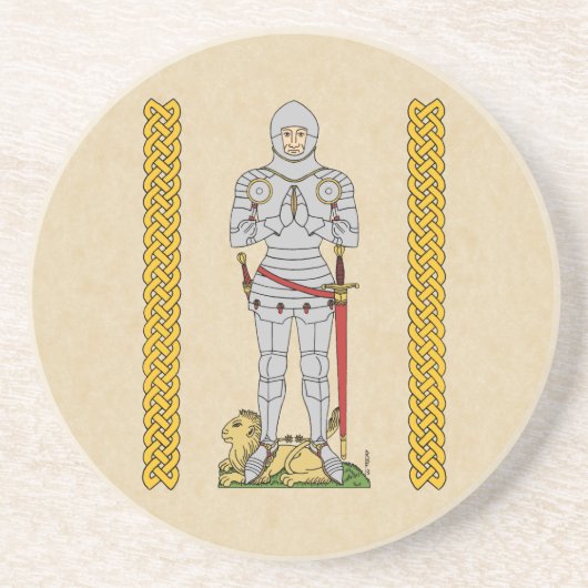Dessous De Verre En Grès Cirque du Chevalier Médiéval Anglais 1430 (Devant)