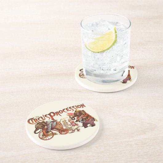 Dessous De Verre En Grès Cirque Procession Eléphant Art antique (Côté)