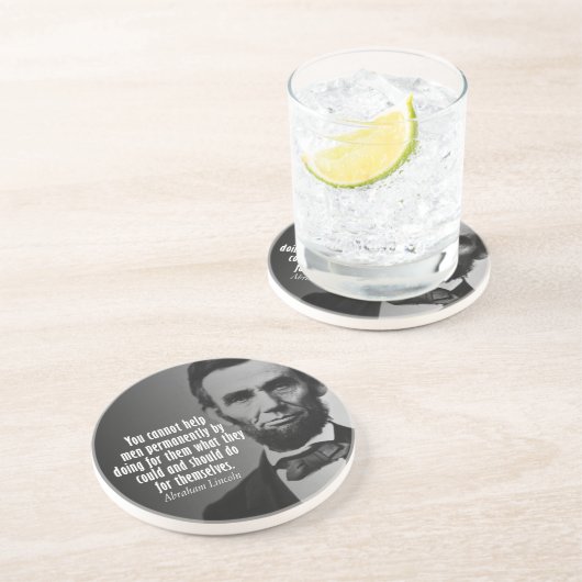 Dessous De Verre En Grès Citation d'Abe Lincoln sur les droits (Côté)