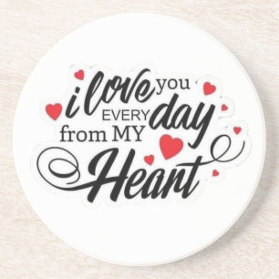 Dessous De Verre En Grès Citation d'amour romantique