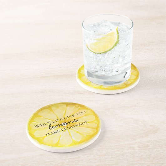 Dessous De Verre En Grès Citation de citron (Côté)