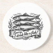Dessous De Verre En Grès Citation de joli poisson sardine (Devant)