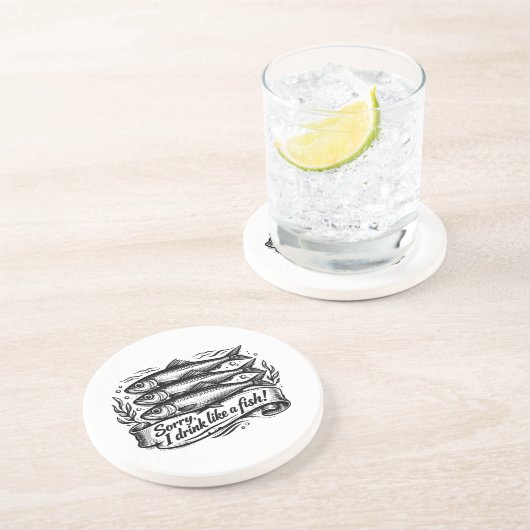 Dessous De Verre En Grès Citation de joli poisson sardine (Côté)