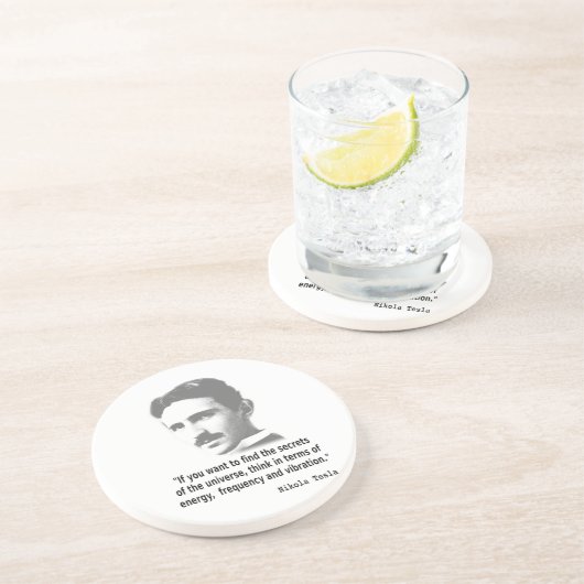 Dessous De Verre En Grès Citation De Nikola Tesla (Côté)