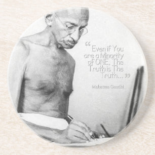 Dessous De Verre En Grès Citation du Mahatma Gandhi, Minorité d'un, Vérit